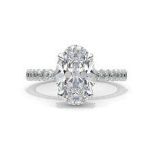 Load image into Gallery viewer, 4 Carat Oval Cut Giliarto Moissanite Hidden Halo White Gold Engagement Ring