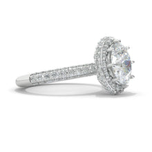 Load image into Gallery viewer, 3 Carat Oval Cut Giliarto Moissanite Double Halo White Gold Engagement Ring