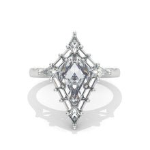 Load image into Gallery viewer, 3 Carat Kite Moissanite Engagement Ring. 3CT Fancy Shape Moissanite Ring