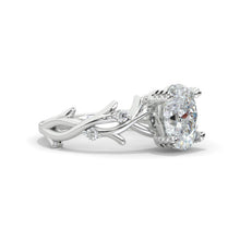 Load image into Gallery viewer, 2 Carat Oval Moissanite Floral Twig Setting White Gold Engagement Ring