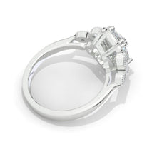Load image into Gallery viewer, 2 Carat Oval Moissanite Halo Engagement Ring