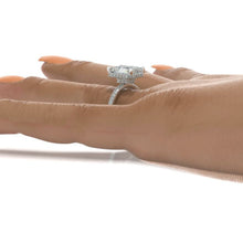 Load image into Gallery viewer, 4 Carat Giliarto Emerald Cut Moissanite Double Hidden Halo Engagement Ring