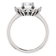 Load image into Gallery viewer, 14K White Gold 6.5 mm Round Forever One Moissanite 1/2 CTW Diamond Engagement Ring