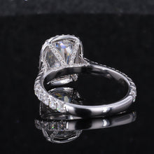 Load image into Gallery viewer, 3Ct Cushion Moissanite 14K White Engagement Ring, Cushion Halo Engagement Ring