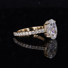Load image into Gallery viewer, 3 Carat Moissanite Diamond Oval Cut Hidden Halo Rose Gold Engagement Ring