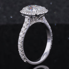 Load image into Gallery viewer, 3Ct Cushion Moissanite 14K White Engagement Ring, Cushion Halo Engagement Ring