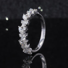 Load image into Gallery viewer, 4Ct Moissanite Engagement Ring Halo Radiant Cut Moissanite Engagement Ring, 10x8mm Radiant Cut Moissanite Engagement Ring with Eternity band3Ct Natural Aquamarine Engagement Ring. Halo Emerald Cut Genuine Aquamarine Engagement Ring, 9x7mm Step Cut Aquamarine Engagement Ring with Eternity Band