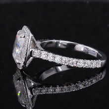 Load image into Gallery viewer, 3Ct Cushion Moissanite 14K White Engagement Ring, Cushion Halo Engagement Ring