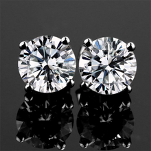 Load image into Gallery viewer, Moissanite Stud Earrings 14K Gold