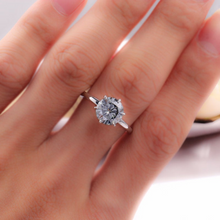 Load image into Gallery viewer, Giliarto 3 Carat Grey Gray Moissanite Stone 14K White Six Prong Promissory Gold Ring