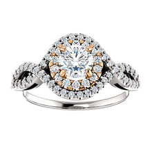 Load image into Gallery viewer, 14K Gold 1.0 Carat Forever One Moissanite 1/3 CTW Diamond Engagement Ring