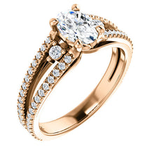Load image into Gallery viewer, 14K Yellow 7x5 mm Oval 3/8 CTW Diamond Engagement Ring