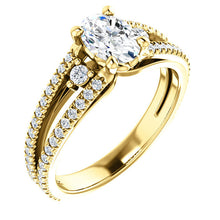 Load image into Gallery viewer, 14K Yellow 7x5 mm Oval 3/8 CTW Diamond Engagement Ring