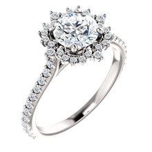 Load image into Gallery viewer, 14K Gold Forever One Round 1/3 CTW Diamond Engagement Ring