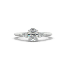 Load image into Gallery viewer, 1 Carat Oval Giliarto Three Stone Moissanite 14K Gold Engagement Promissory Ring