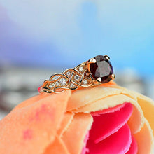 Load image into Gallery viewer, 2 Carat Red Ruby Ring Round Cut Rose Gold Ring July Birthstone Ring Engagement Ring for Her Diamond Accented Side Stones Ring ring size 10.5