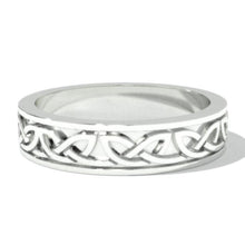 Load image into Gallery viewer, Celtic Wedding Ring for Him For Her, 14K White Gold Celtic Ring