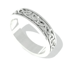 Load image into Gallery viewer, Celtic Wedding Ring for Him For Her, 14K White Gold Celtic Ring