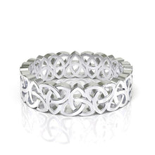 Load image into Gallery viewer, Celtic Wedding Ring for Him For Her, 14K White Gold Celtic Ring