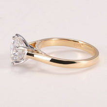 Load image into Gallery viewer, 14K Solid Two Tone Gold 1CT Round Moissanite Solitaire Six Prongs Ring Moissanite Hidden Halo Engagement Ring Anniversary Promise Gold Ring