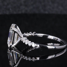 Load image into Gallery viewer, 3Ct Moissanite Engagement Ring, Solitaire Emerald Radiant Cut Moissanite Engagement Ring, Moissanite Classic Engagement Ring