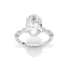 Load image into Gallery viewer, 3ct Classic Oval Engagement Ring. 14K Gold Solitaire ring. Oval Cut Ring. Moissanite Wedding Ring Anniversary ring, Vintage royal Style
