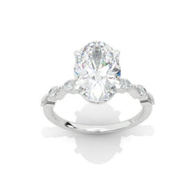 Load image into Gallery viewer, 3ct Classic Oval Engagement Ring. 14K Gold Solitaire ring. Oval Cut Ring. Moissanite Wedding Ring Anniversary ring, Vintage royal Style