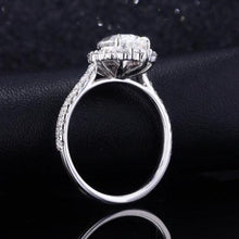 Load image into Gallery viewer, 14K Solid White Gold Dainty Alexandrite Ring, Oval Cut Alexandrite Ring Set, White Gold Ring Unique Vintage Ring