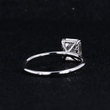 Load image into Gallery viewer, 4Ct Moissanite Engagement Ring, Solitaire Radiant Cut Moissanite Engagement Ring, Moissanite Pave Accents Stones Hidden Halo