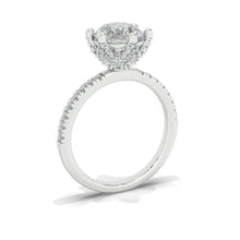 Load image into Gallery viewer, 2CT Brilliant cut Moissanite Six Prongs Engagement Ring. Moissanite Hidden Halo Engagement Ring. Luxury Six Accented Prongs Ring