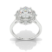 Load image into Gallery viewer, 14K Rose Gold Vintage Moissanite Ring, Luxury Prong Setting Oval Cut Halo Engagement Ring 2ct Carat Oval Moissanite Victorian Ring
