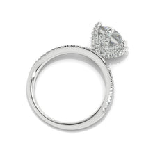 Load image into Gallery viewer, 2CT Brilliant cut Moissanite Six Prongs Engagement Ring. Moissanite Hidden Halo Engagement Ring. Luxury Six Accented Prongs Ring
