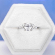 Load image into Gallery viewer, Oval Moissanite engagement ring vintage Unique Marquise cut diamond Cluster ring Rose gold ring engagement ring Bridal ring Anniversary ring
