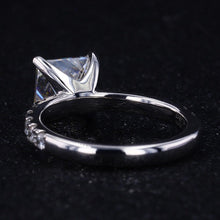 Load image into Gallery viewer, 2Ct Princess Cut DEF Color Moissanite Engagement 14K White Gold Ring Classic Solitaire Setting