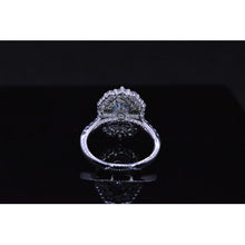 Load image into Gallery viewer, 1 Ct Moissanite Double Halo Engagement Ring, Vintage Oval Shape Cut Moissanite Engagement Ring, Side Accents Stones 14K White Gold