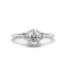 Load image into Gallery viewer, Oval Moissanite engagement ring vintage Unique Rope Shank ring Rose gold ring engagement ring Bridal ring Anniversary ring