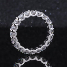 Load image into Gallery viewer, 5ctw Moissanite Full Eternity Band | 14K White Gold Moissanite Wedding Band | Round Cut Moissanite Band | Bridal Promise Ring