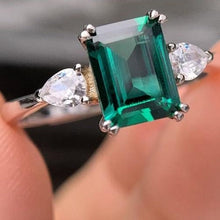 Load image into Gallery viewer, 3Ct Emerald cut 14k Gold Emerald Ring, Emerald Engagement Ring, Emerald Cut Engagement Ring, Emerald Solitaire Ring, May Birthstone