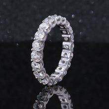 Load image into Gallery viewer, 5ctw Moissanite Full Eternity Band | 14K White Gold Moissanite Wedding Band | Round Cut Moissanite Band | Bridal Promise Ring