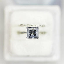Load image into Gallery viewer, gray grey moissanite ring