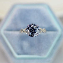 Load image into Gallery viewer, 3 CARAT GREY GRAY MOISSANITE STONE CELTIC 14K WHITE GOLD RING