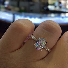 Load image into Gallery viewer, 2 Carat Oval Swarovski Gem Engagement Ring