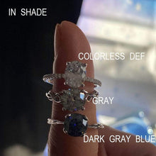 Load image into Gallery viewer, 3 CARAT GREY GRAY MOISSANITE STONE CELTIC 14K WHITE GOLD RING