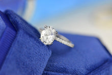 Load image into Gallery viewer, 2 Carat Oval Swarovski Gem Engagement Ring