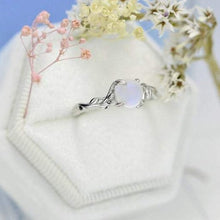 Load image into Gallery viewer, Leaves Natural Moonstone Ring June Birthstone Birthday Silver Floral Ring Gift For Her Inspired Promise Fashion Leaf Ring