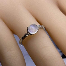 Load image into Gallery viewer, Leaves Natural Moonstone Ring June Birthstone Birthday Silver Floral Ring Gift For Her Inspired Promise Fashion Leaf Ring