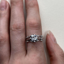 Load image into Gallery viewer, 2 Carat Gray Moissanite Engagement Eternity Rings Set