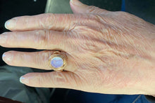Load image into Gallery viewer, Rose Gold Plated Silver Dainty Natural Moonstone Ring Set, Oval Cut Moonstone Vintage Ring,
