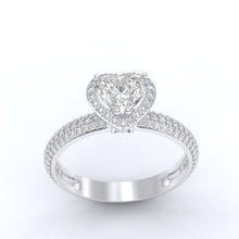 Load image into Gallery viewer, ''Carmen'' Heart Halo Forever One Moissanite 14K Gold Moissanite Engagement Ring