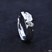 Load image into Gallery viewer, "Liquid Metal" Diamond Men's 14K White Gold Ring.